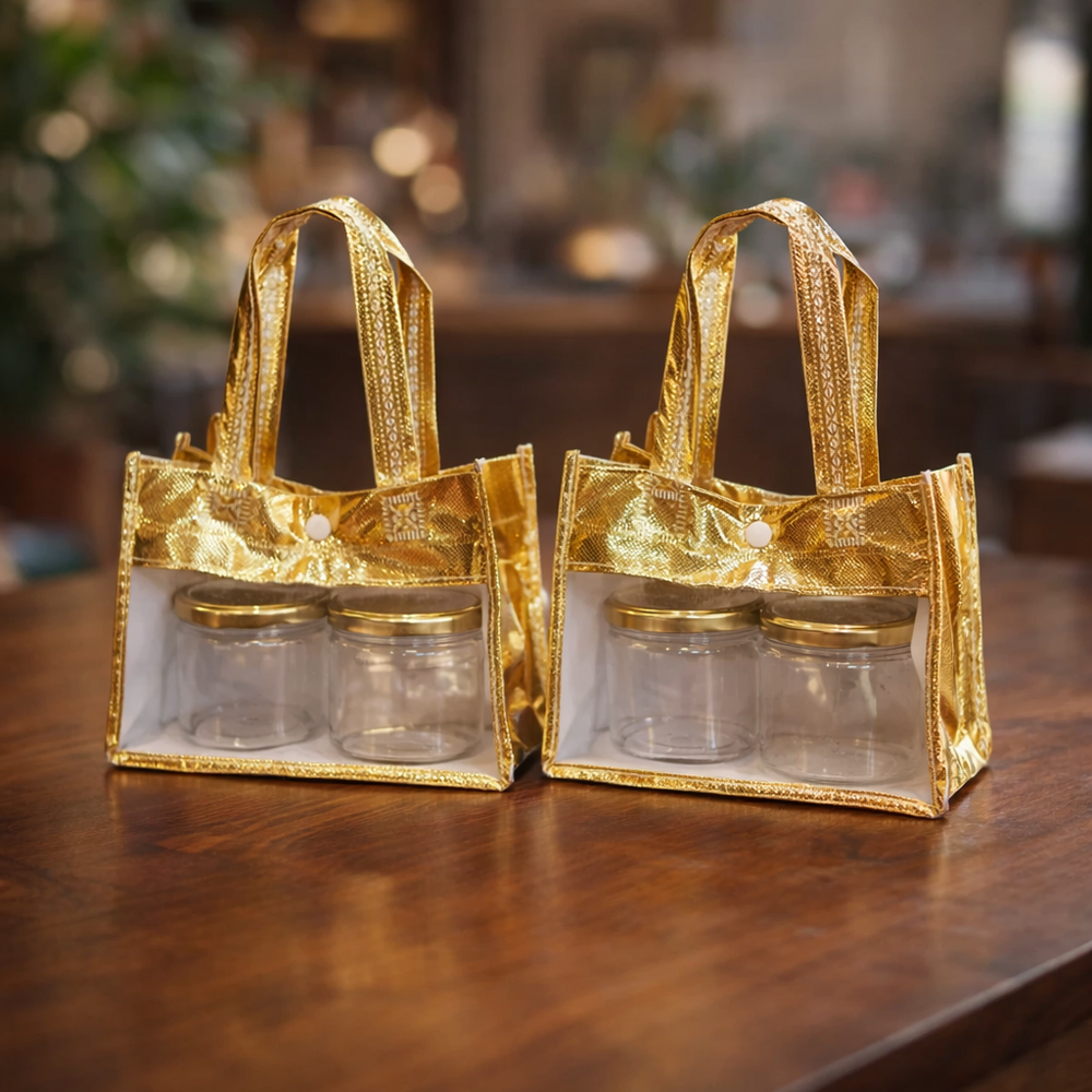 Golden Transparent Window bag