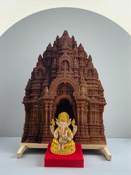 Temple Style 3D Durga Pujo ,navratri,Diwali Backdrop | Foldable Rajadhiraj-Inspired Mandap Decor