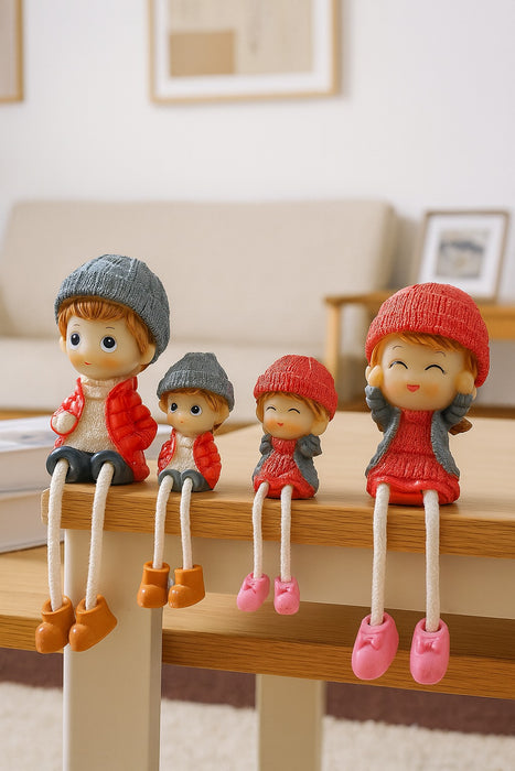 1 set Hanging Legs Cute Boy and Girl Toy Home Decor Showpiece – Elegant Hanging Leg Design for Decorative Room Enhancement