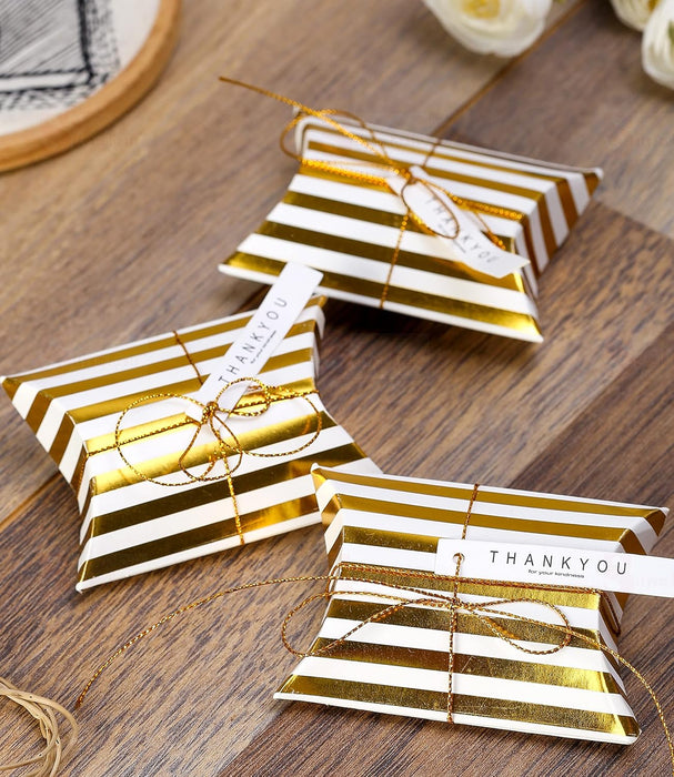 Golden Decorative Folding Paper pillow  Gift Boxes For Gifting Chocolates, Dryfruits Items - Fancy Decorative packaging In Marriage,Function, Birthday Packing, Engagement