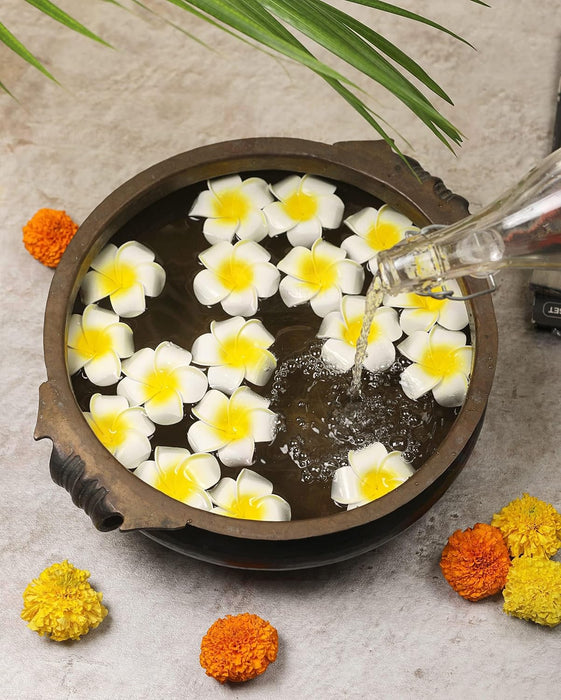 Artificial Big Fake Foam Hawaii Beach Water Floating Flowers for Decoration, Pooja Thali. Festival & Events, Home, Table, Bedroom, Pooja Room, DIY Craft (White)
