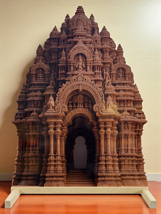 Temple Style 3D Durga Pujo ,navratri,Diwali Backdrop | Foldable Rajadhiraj-Inspired Mandap Decor