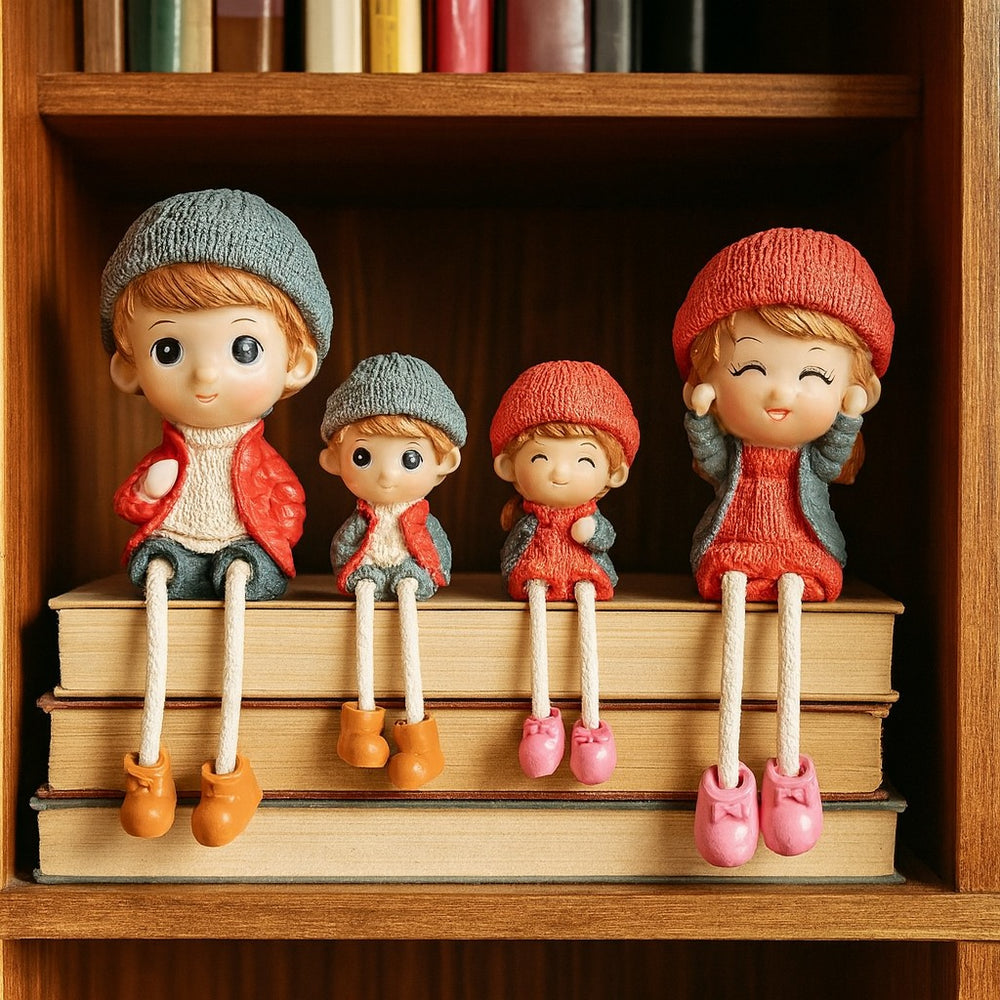 1 set Hanging Legs Cute Boy and Girl Toy Home Decor Showpiece – Elegant Hanging Leg Design for Decorative Room Enhancement