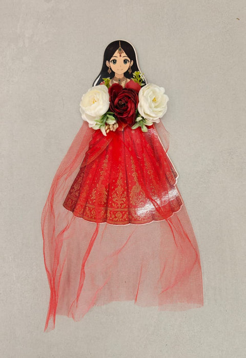 Princess Topper Cutout/ SuitcaseTopper Net Band with Glue Drop | DIY Decorative Cutout for Trousseau Packing, Wedding Gifting, Return Gifts, Bags & Trolley Bag Decor