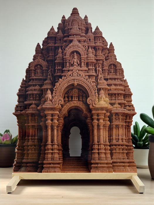 Temple Style 3D Durga Pujo ,navratri,Diwali Backdrop | Foldable Rajadhiraj-Inspired Mandap Decor