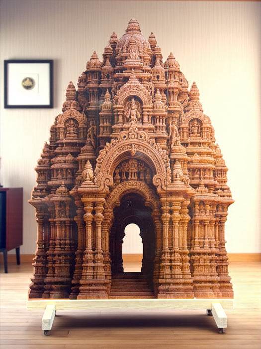 Temple Style 3D Durga Pujo ,navratri,Diwali Backdrop | Foldable Rajadhiraj-Inspired Mandap Decor