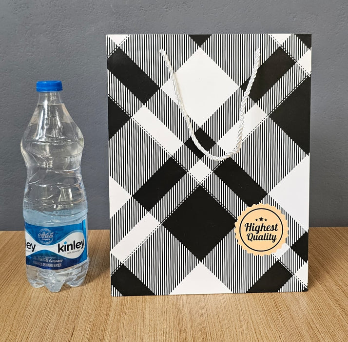 Big Size Paper Bag With Handle 33 x 25 x 12 cm Gift Paper bag, Carry Bags, gift bag, gift for Birthday, gift for Festivals, Season's Greetings and other Events(Black and White)