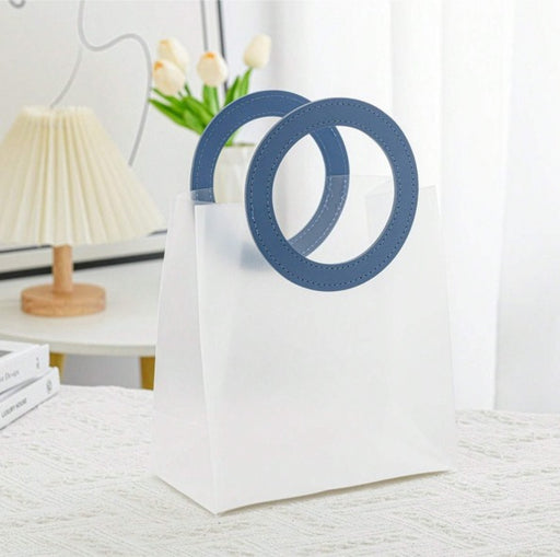 Big Size( 28 x 12 x 24 cm) Translucent  Bags with Round Handle Gift Paper Bag, Carry Bags, Gift Bag, Gift for Birthday, Valentine, Marriage, Festivals, Season's Greetings and Events (Big)