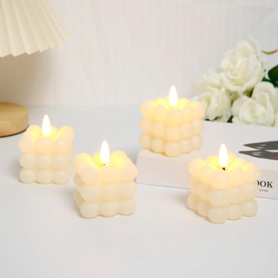 White LED Bubble Candles Plastic Candle, Tealight LED Candle Light for Home, Lobby, Drawing Room, Living Room, Bedroom Decoration,Home Decor,Diwali Decor