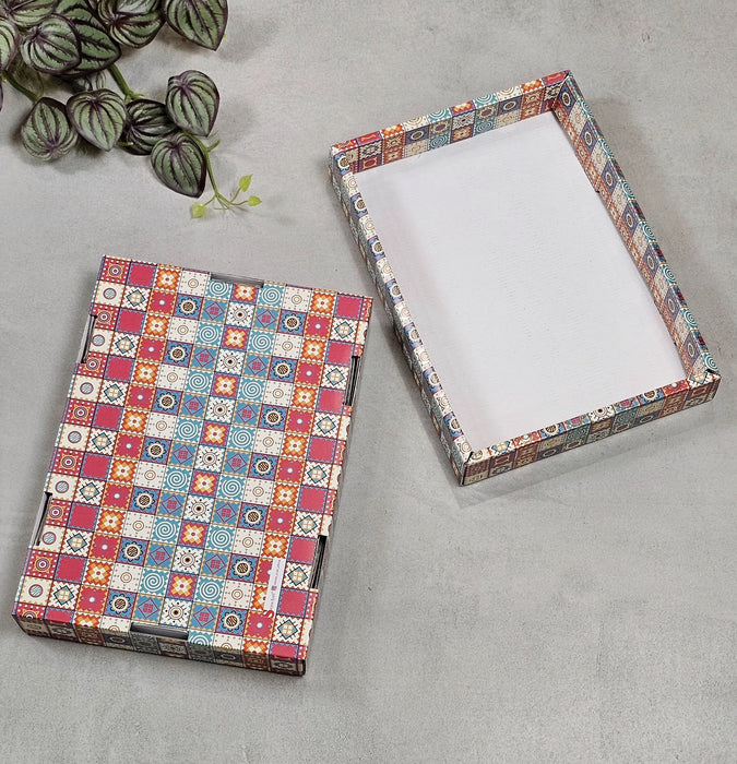 10 Pcs Multipurpose Decorative Folding Paper Box (without net and Twister) Rectangle Cardboard Box DIY Tray for Gift Hamper, Gifting (Cardboard Folding Paper Box),Room Hamper,Wedding Hamper