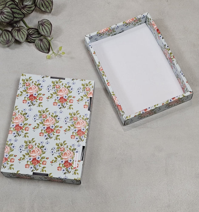 10 Pcs Multipurpose Decorative Folding Paper Box (without net and Twister) Rectangle Cardboard Box DIY Tray for Gift Hamper, Gifting (Cardboard Folding Paper Box),Room Hamper,Wedding Hamper