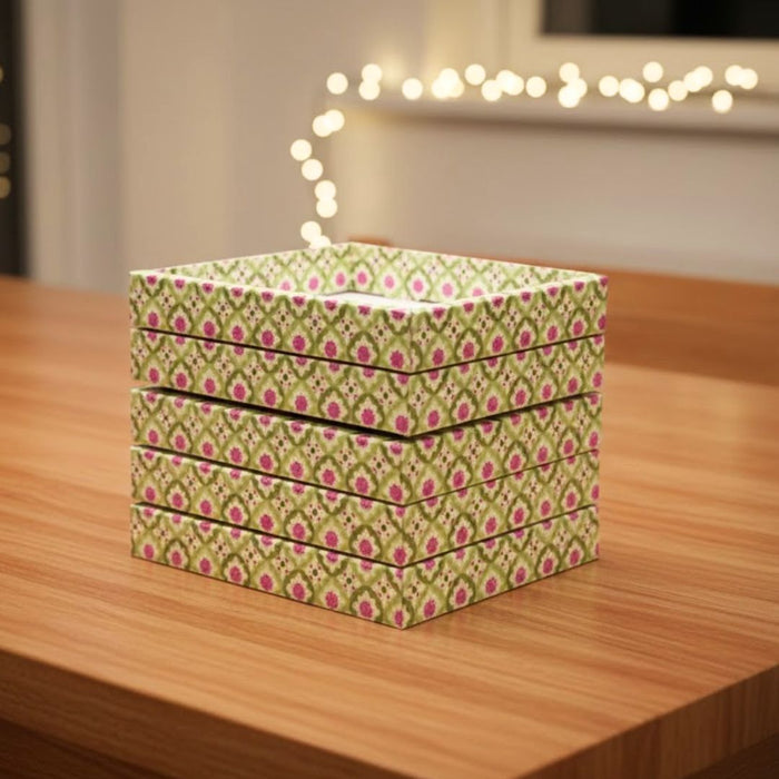 8 Pcs Multipurpose Decorative Folding Paper Box (without net and Twister) Rectangle Cardboard Box DIY Tray for Gift Hamper, Gifting (Cardboard Folding Paper Box),Room Hamper,Wedding Hamper