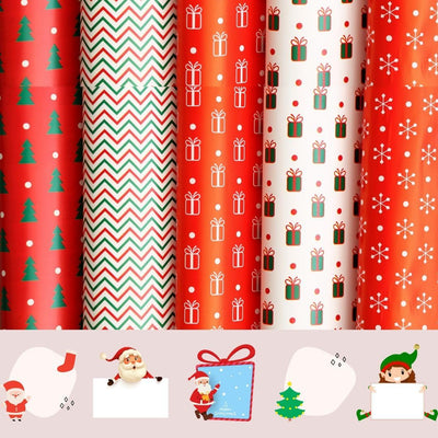 Red and White Gift Wrapping Paper Sheets for Birthday Packing, Gifting,Wrapping Paper Set, Gift Wrapper(Christmas Theme)(SIZE : 71 cm x 48 cm)