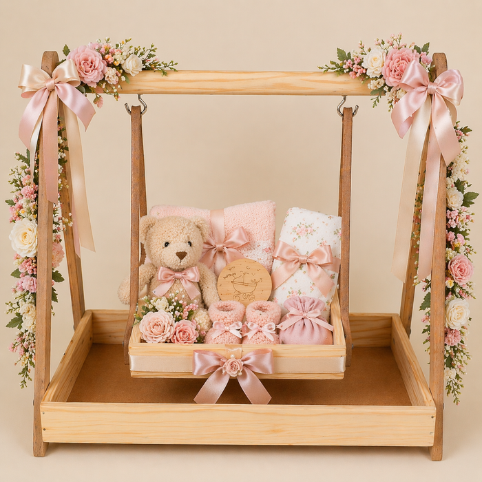 Premium Wooden Folding/Foldable Jhula Swing for Baby shower , Balgopal Krishna Janmashtami | Traditional Palna for Laddu Gopal, Kanhaji Pooja, Home Mandir Temple Festival Decoration (Wooden Jhula)