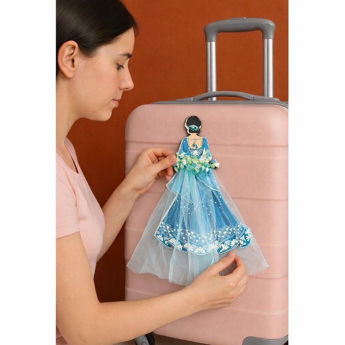 Princess Topper Cutout/ SuitcaseTopper Net Band with Glue Drop | DIY Decorative Cutout for Trousseau Packing, Wedding Gifting, Return Gifts, Bags & Trolley Bag Decor