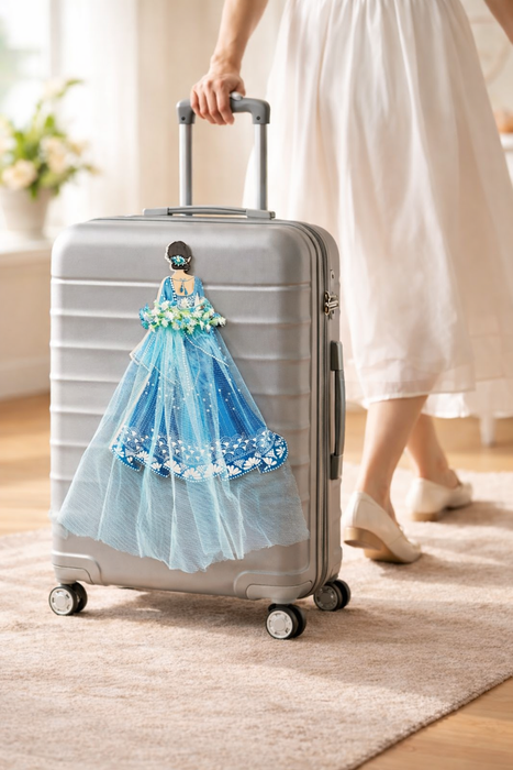 Princess Topper Cutout/ SuitcaseTopper Net Band with Glue Drop | DIY Decorative Cutout for Trousseau Packing, Wedding Gifting, Return Gifts, Bags & Trolley Bag Decor