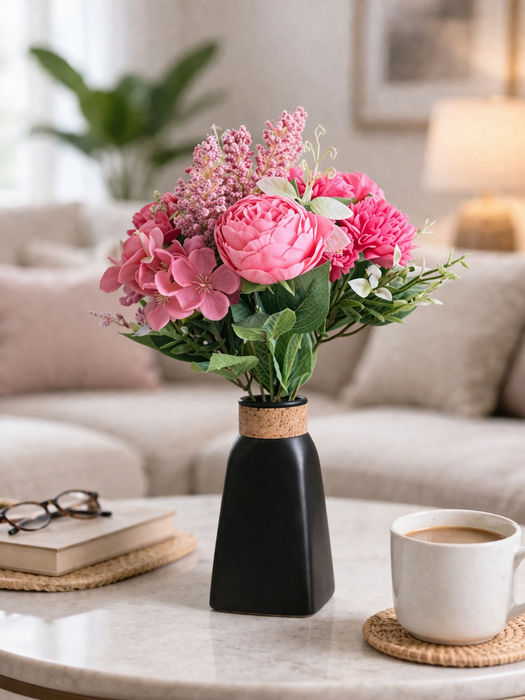 Artificial Multiflora Flower Roses Sticks Bunch decorative items for Decoration, Craft Items Corner (Without Vase Pot)