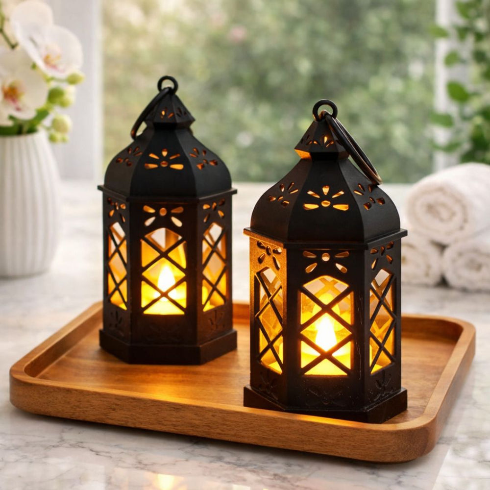 flameless and Smokeless Acrylic Antique LED Lantern Hurricane Lamp and Wall Hanging Led Candle Light Holder for Home,Drawing Room, Living Room,Bedroom,Restaurant