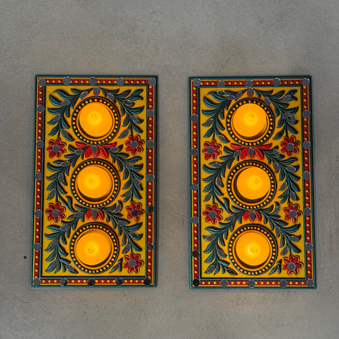 Pack of 2 India’s First 3D Tea Light | With Free 6 Candles & DIY Mirror Kit (Glue Included)