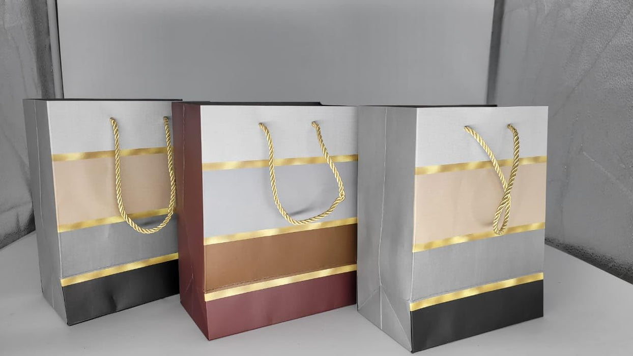 10 Pcs Paper Bag Goodie Bags With Handle Gift Paper bag, gift For Valentine Gifting, marriage Return Gifts, Birthday, Wedding, Party, Season's Greetings (Random Colour)