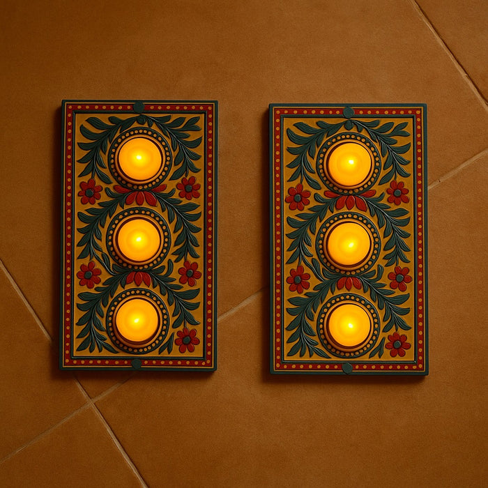 Pack of 2 India’s First 3D Tea Light | With Free 6 Candles & DIY Mirror Kit (Glue Included)