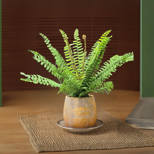 SATYAM KRAFT 1 Pc Artificial Plant with Vintage Vase, Artificial Flower Decoration Plant succulent for Home Decor Item, Office, Bedroom, Living Room, Shop Decoration Items (Pack of 1, Green)