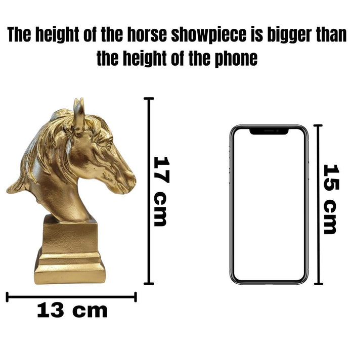 1 PCS Antique Horse Head Showpiece for Home Decoration, Living Room, Office Desk Decor,Gifting Items - Return Gifts, Functions, Eye-catching Statue (17 cm Height)