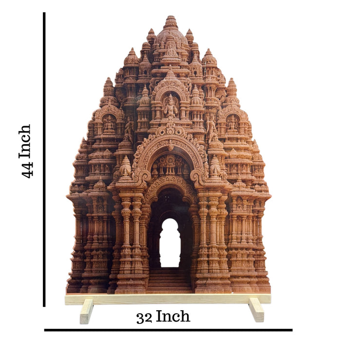 Temple Style 3D Durga Pujo ,navratri,Diwali Backdrop | Foldable Rajadhiraj-Inspired Mandap Decor