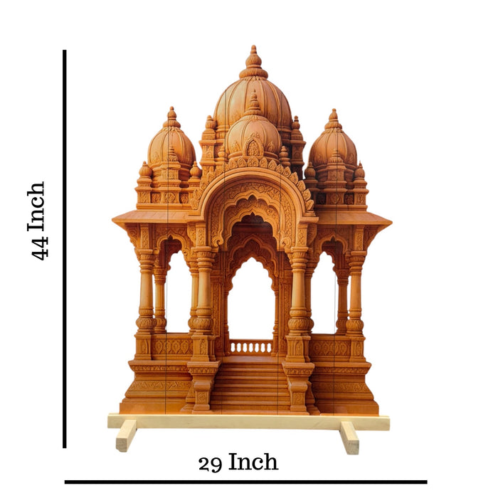 Temple Style 3D Durga Pujo ,navratri,Diwali Backdrop | Foldable Rajadhiraj-Inspired Mandap Decor