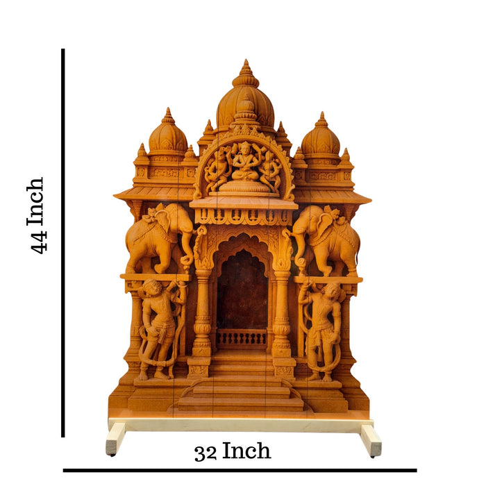 Temple Style 3D Durga Pujo ,navratri,Diwali Backdrop | Foldable Rajadhiraj-Inspired Mandap Decor