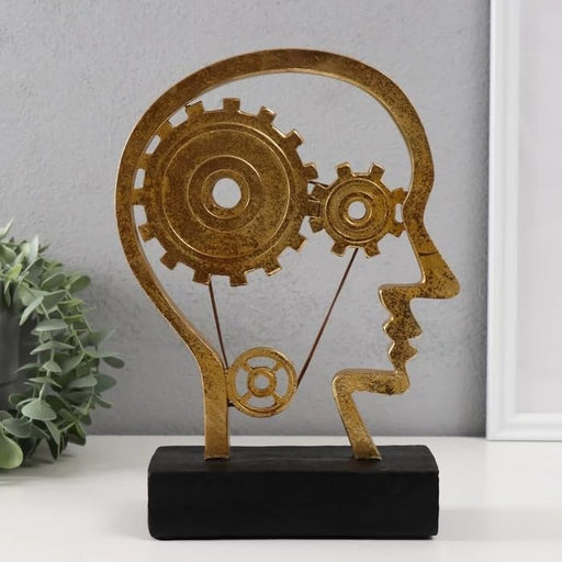 1 pc Man with Gear in The Head Statue, Home Decor Showpiece – Design Statue for Decorative Room Enhancement