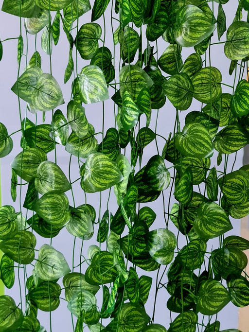 4 Lines Artificial Flowers Wall Hanging Leaf Flower Money Plant Light Weight Vine String Lines for Garden, Home, Room, Balcony, Living Room, Restaurant, Festival, Events Decoration (Green, 7 Feet)