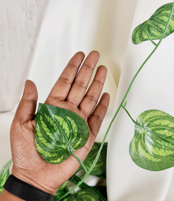 4 Lines Artificial Flowers Wall Hanging Leaf Flower Money Plant Light Weight Vine String Lines for Garden, Home, Room, Balcony, Living Room, Restaurant, Festival, Events Decoration (Green, 7 Feet)