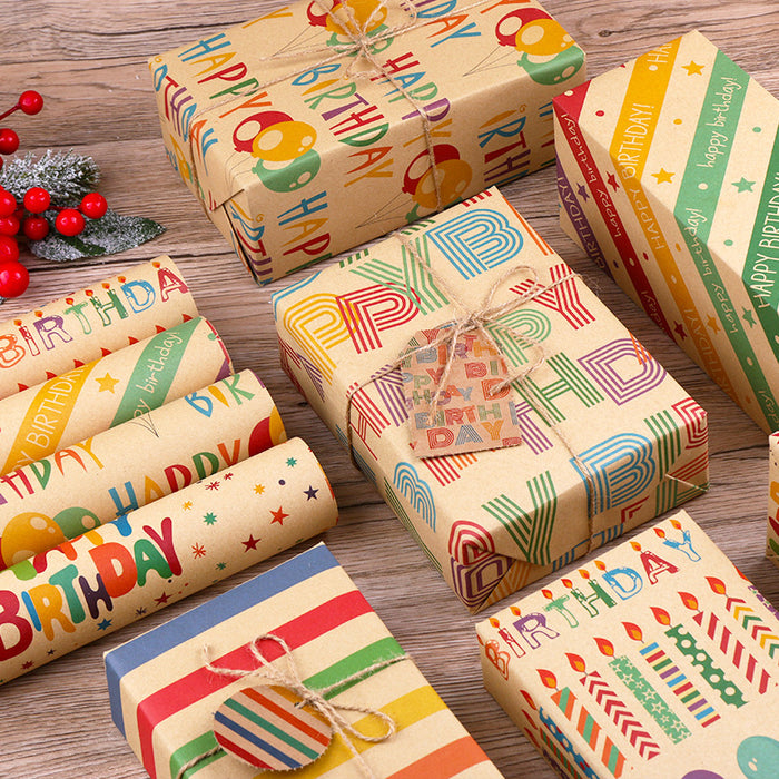 Happy Birthday Premium Design Gift Wrapping Paper for Him/Her, Girlfriend, Boyfriend, gift Packing Sheets Decorative Romantic Gift Wrap for Birthday, Return Gifts, Packaging material, Craft, kids