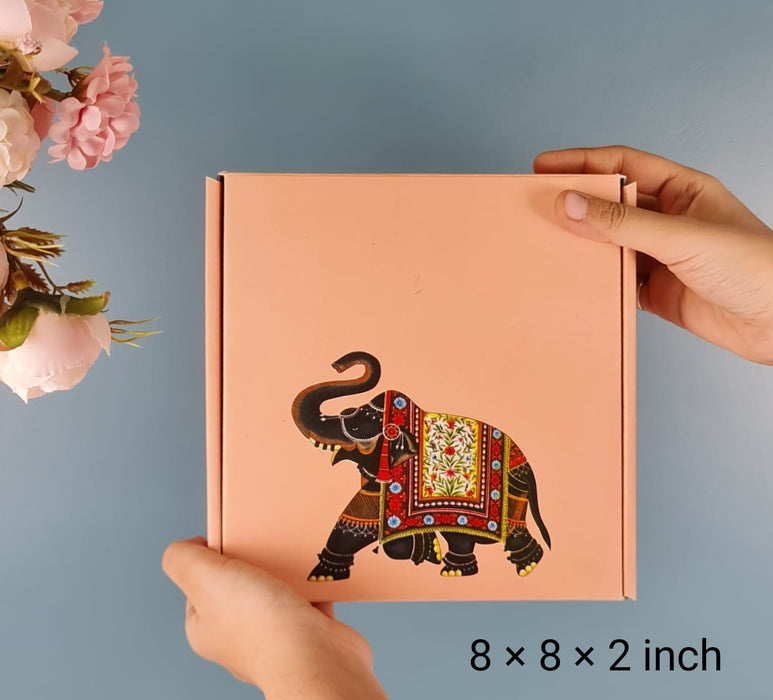 6 Pcs (8x 8 x 2 inch) Multipurpose Decorative Folding Paper Cardboard Box DIY Box for Gift Hamper,Wedding gifing.