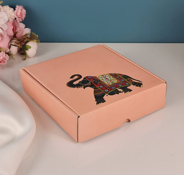 6 Pcs (8x 8 x 2 inch) Multipurpose Decorative Folding Paper Cardboard Box DIY Box for Gift Hamper,Wedding gifing.