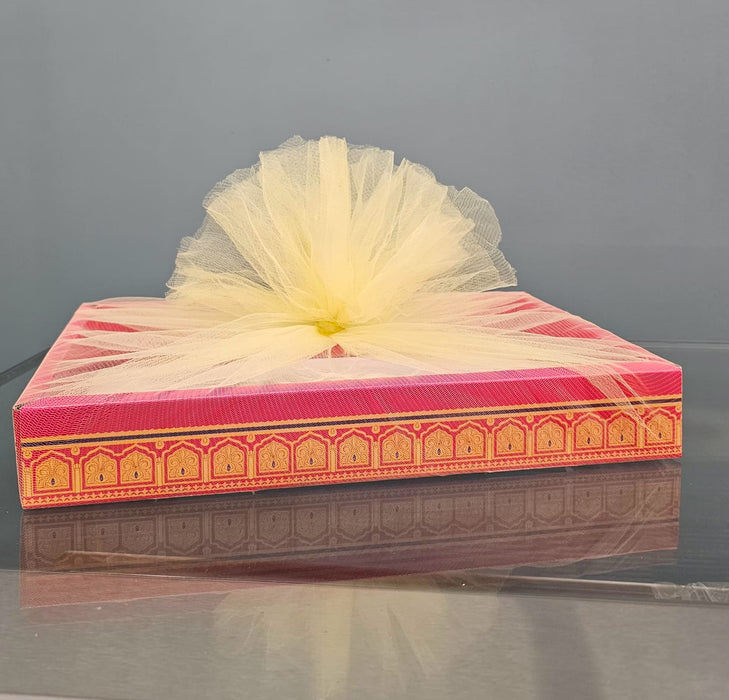 4 Pcs Multipurpose Decorative Folding Paper Box Net Rectangle Cardboard Box with Net DIY Tray for Gift Hamper, Gifting (Cardboard Folding Paper Box),Room Hamper,Wedding Hamper