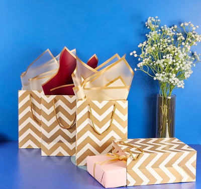 12 pcs Small mini Golden Gift Paper Bags for Return Gifts Carry Bags for Gifting,valentine gift bag,wedding Marriage Engagment party shopping bag box (golden color)(small)