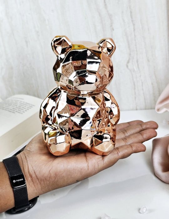 1 Pc Big Ceramic Silver Teddy Bear Showpiece for Home Decor, Statue, Living Room, Decorative Gift Item, Table Decor,Centre Piece,Diwali Gifting(Pack of 1)