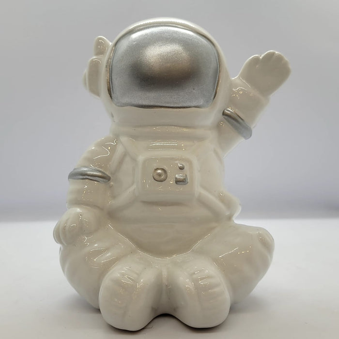 SATYAM KRAFT 1 Piece Ceramic Astronaut Design Gullak : Piggy Bank for Rupees Savings - Coin Storage Tip Box Ideal for Kids and Adults - Money Kilona Pikibank ATM Coinbox(Pack of 1)