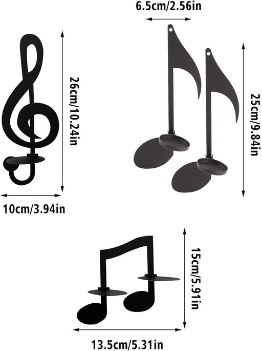 1 Set Metal Musical Note Candle Holder for Wall Decor | Iron Tealight Holder with Stand | Music Theme Home Decoration, Festive Decor, Diwali Decor, MArriage, Wedding