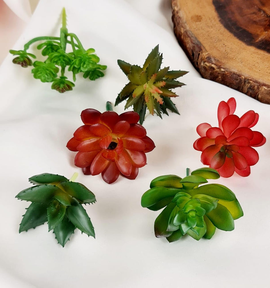 6 PCS Artificial Succulent Heads Small Mini Plants,Plant Add Charm to Your Home Decor