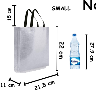 Small Size Non Woven Fabric Bag With Handle 21.5 x 22 cm Gift Paper bag, Carry Bags, gift bag, gift for Birthday, gift for Festivals, Season's Greetings and other Events(Silver)