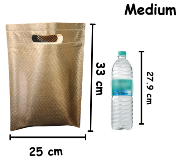 Medium Size Non Woven Fabric Bag With Handle 33 x 25 cm Gift Non Woven bag, Carry Bags, gift bag, gift for Birthday, gift for Festivals, Season's Greetings and other Events(Gold)
