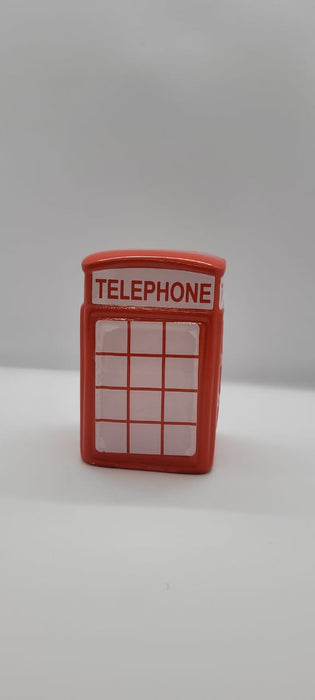 2 Piece Ceramic Telephone booth Design Gullak Piggy Bank for Rupees Savings - Coin Storage Tip Box Ideal for Kids and Adults - Money Kilona Pikibank ATM Coinbox Gulak (Pack of 1)