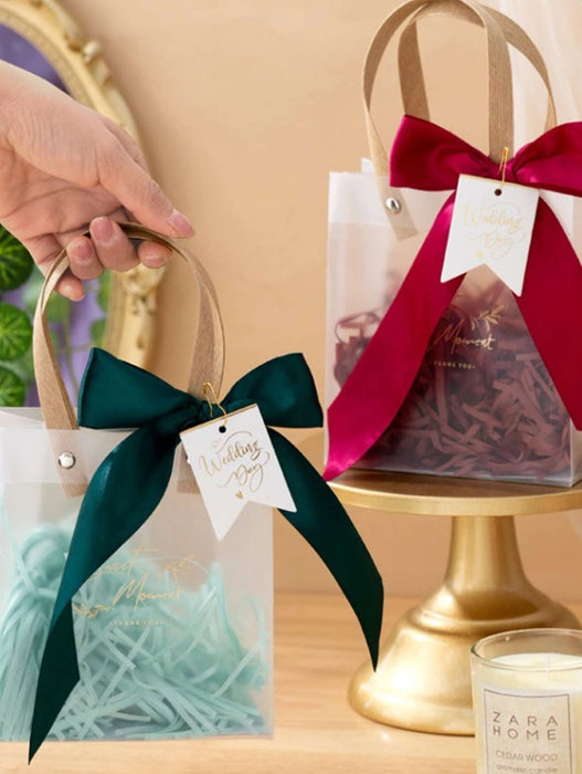 Big size 33 X 11 X 25 CM Translucent Bags Goodie Bags With Handle Gif satyamkraft