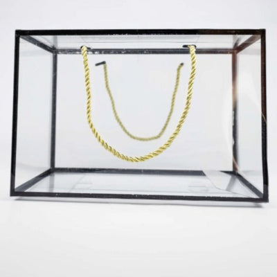 6 pcs Rectangle Shape Big Size Trasparent Black border Bag Goodie Bags Gift bag, gift For new year Gifting, Diwali,marriage Return Gifts, Birthday, Wedding, Party, Season's Greetings(Big) (Black) (30 x 15 x 20)cm