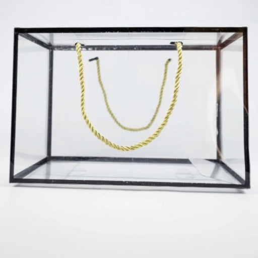 6 pcs Rectangle Shape Big Size Trasparent Black border Bag Goodie Bags Gift bag, gift For new year Gifting, Diwali,marriage Return Gifts, Birthday, Wedding, Party, Season's Greetings(Big) (Black) (30 x 15 x 20)cm