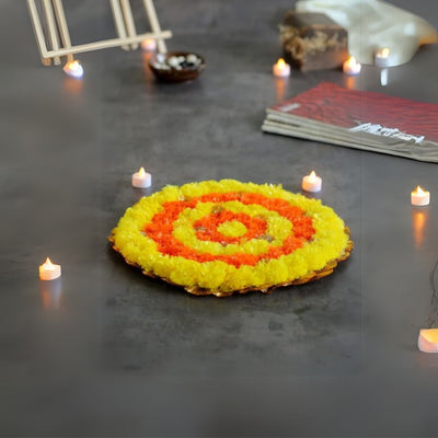 Genda(galgota)Marigold Artificial Flower mat Rangoli round