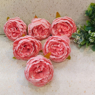 6 Pcs Artificial Fabric Rose Flower Heads, Decoration Items and DIY Craft.
